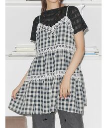 merry jenny | ribbonシアーチェックtee(Tシャツ/カットソー)