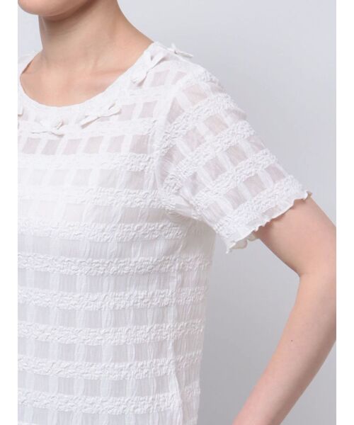 merry jenny（メリージェニー）の「ribbonシアーチェックtee（Tシャツ/カットソー・レディース・ブラック/オフホワイト・FREE）」の8枚目の写真