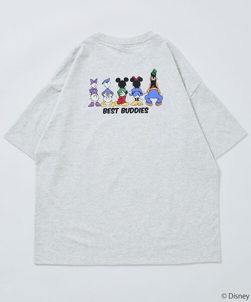 FREAK'S STORE（フリークスストア）の「限定展開/DISNEY ディズニー/別注 ビッグシルエット バックプリント クルーネックTシャツ/BEST BUDDIES（Tシャツ/カットソー・メンズ・アッシュグレー/ホワイト/ピンク/ネイビー/ブラック・SMALL/LARGE/MEDIUM）」の12枚目の写真
