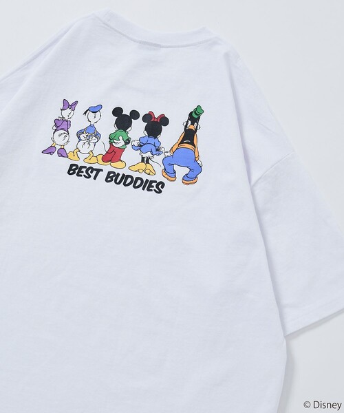 FREAK'S STORE（フリークスストア）の「限定展開/DISNEY ディズニー/別注 ビッグシルエット バックプリント クルーネックTシャツ/BEST BUDDIES（Tシャツ/カットソー・メンズ・アッシュグレー/ホワイト/ピンク/ネイビー/ブラック・SMALL/LARGE/MEDIUM）」の15枚目の写真