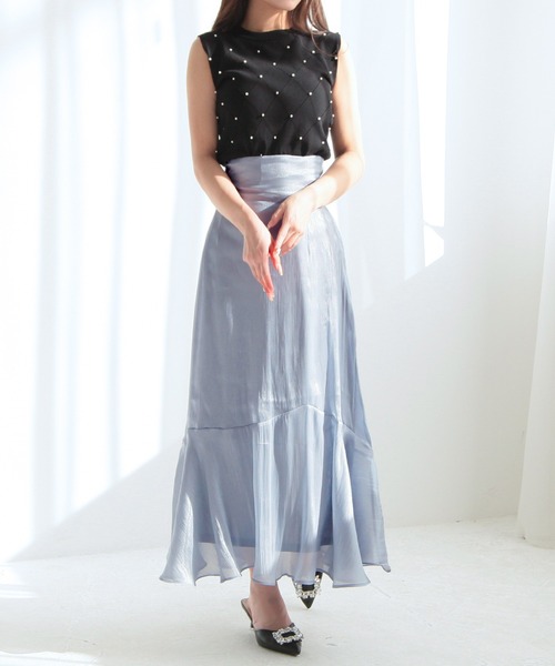 Julia Boutique（ジュリアブティック）の「パールデコノースリーブニットトップス/24073（ベスト・レディース・ホワイト/ピンク/ブラック・ONE）」の15枚目の写真