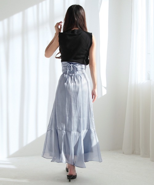 Julia Boutique（ジュリアブティック）の「パールデコノースリーブニットトップス/24073（ベスト・レディース・ホワイト/ピンク/ブラック・ONE）」の14枚目の写真