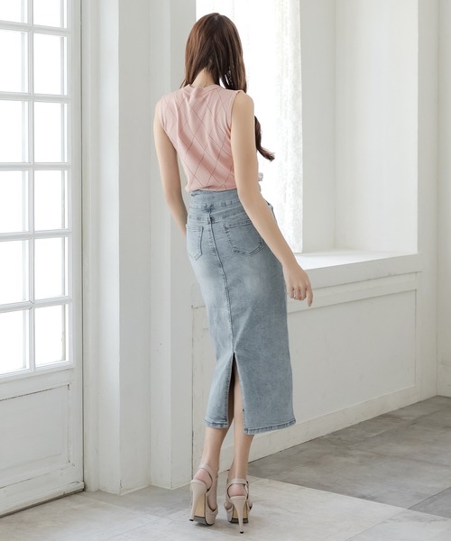 Julia Boutique（ジュリアブティック）の「パールデコノースリーブニットトップス/24073（ベスト・レディース・ホワイト/ピンク/ブラック・ONE）」の9枚目の写真