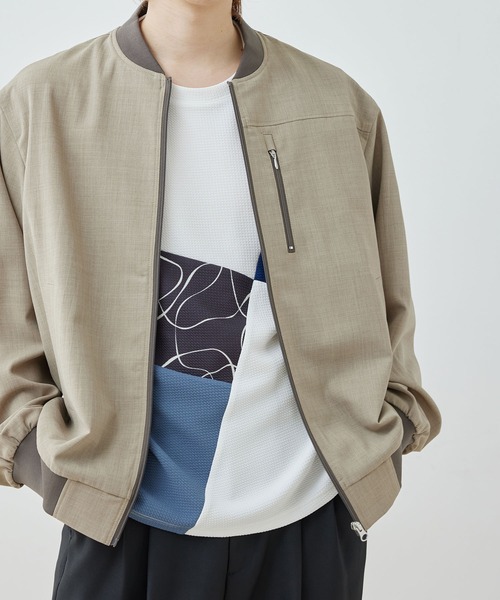 JUNRED（ジュンレッド）の「j.n.r.d / メランジMA1ブルゾン（MA-1・メンズ・ベージュ/ネイビー/グレー・L/LL/M）」の7枚目の写真