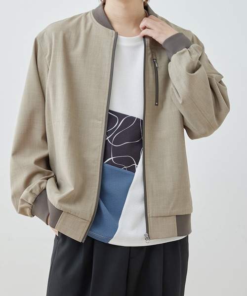 JUNRED（ジュンレッド）の「j.n.r.d / メランジMA1ブルゾン（MA-1・メンズ・ベージュ/ネイビー/グレー・L/LL/M）」の8枚目の写真