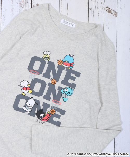 sanrio(サンリオ)の「sanrio characters はぴだんぶい 長袖Tシャツ(Tシャツ/カットソー・メンズ・杢グレー/ブラック/レッド/ネイビー/オートミール・M/L/LL)」の3枚目の写真