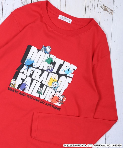 sanrio(サンリオ)の「sanrio characters はぴだんぶい 長袖Tシャツ(Tシャツ/カットソー・メンズ・杢グレー/ブラック/レッド/ネイビー/オートミール・M/L/LL)」の5枚目の写真