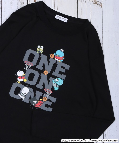 sanrio(サンリオ)の「sanrio characters はぴだんぶい 長袖Tシャツ(Tシャツ/カットソー・メンズ・杢グレー/ブラック/レッド/ネイビー/オートミール・M/L/LL)」の2枚目の写真