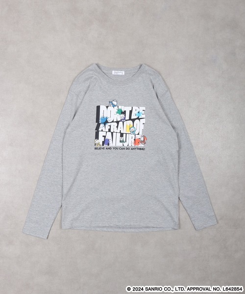 sanrio(サンリオ)の「sanrio characters はぴだんぶい 長袖Tシャツ(Tシャツ/カットソー・メンズ・杢グレー/ブラック/レッド/ネイビー/オートミール・M/L/LL)」の13枚目の写真