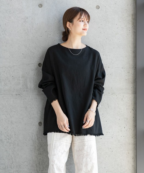 URBAN RESEARCH（アーバンリサーチ）の「リネンボイルフリンジブラウス（シャツ/ブラウス・レディース・オフホワイト/ブラック/ベージュ・FREE）」の7枚目の写真