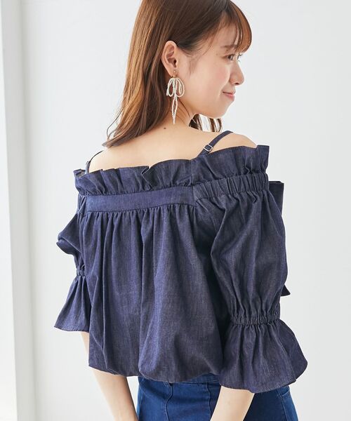 MAJESTIC LEGON(マジェスティックレゴン)の「ビッグリボンオフショルブラウス(シャツ/ブラウス・レディース・ネイビー/ブルー/ブラック系その他/アイボリー・MEDIUM)」の13枚目の写真