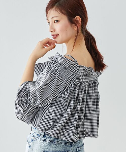 MAJESTIC LEGON(マジェスティックレゴン)の「ビッグリボンオフショルブラウス(シャツ/ブラウス・レディース・ネイビー/ブルー/ブラック系その他/アイボリー・MEDIUM)」の21枚目の写真