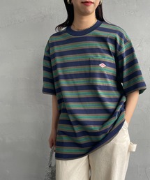 [DANTON/ダントン] ワンポイントロゴ ボーダーポケットTシャツ