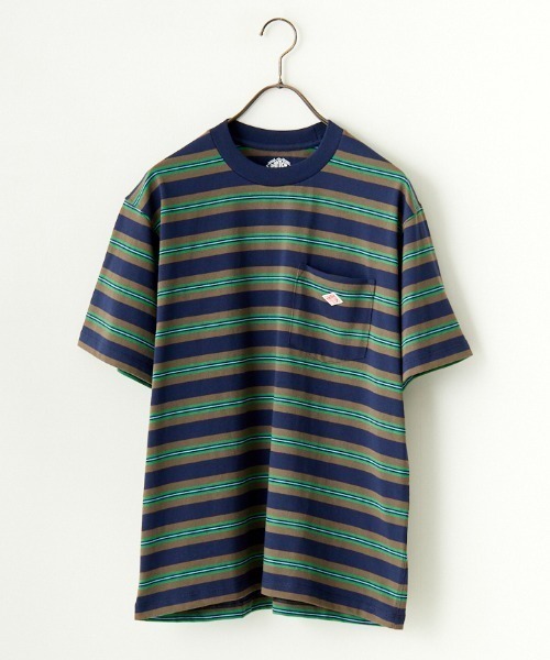 セール】[DANTON/ダントン] ワンポイントロゴ ボーダーポケットTシャツ