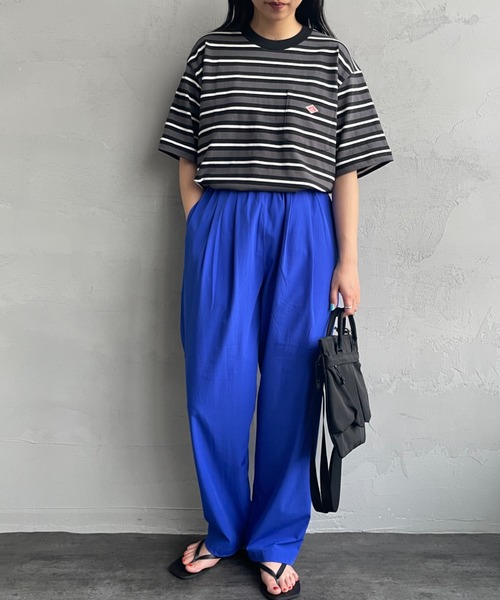 DANTON（ダントン）の「[DANTON/ダントン] ワンポイントロゴ ボーダーポケットTシャツ（Tシャツ/カットソー・レディース・ブラック/グレー/ベージュ/ネイビー・M/L/XL/S/XXL）」の15枚目の写真