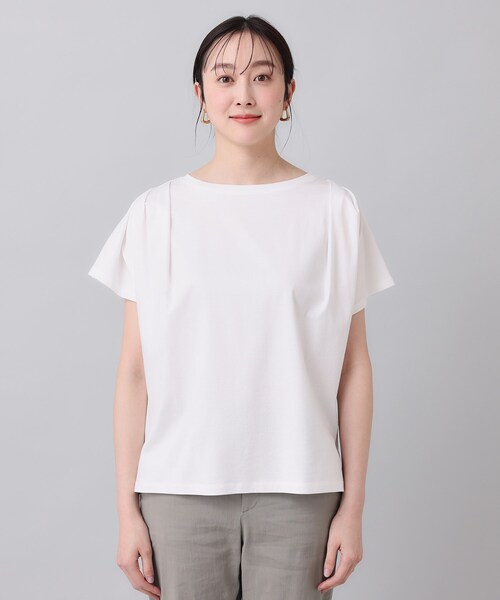 UNTITLED（アンタイトル）の「◆【コットン100／8色展開】肩タックプルオーバー（Tシャツ/カットソー・レディース・チャコールグレー/ブラック/ピンク/ライトイエロー系/グリーン系/ライトグレー系9/ホワイト/パープル・48/44/04/02/00）」の19枚目の写真