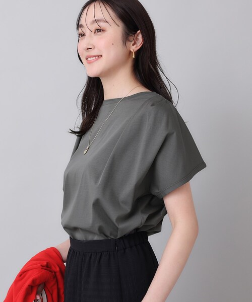 UNTITLED（アンタイトル）の「◆【コットン100／8色展開】肩タックプルオーバー（Tシャツ/カットソー・レディース・チャコールグレー/ブラック/ピンク/ライトイエロー系/グリーン系/ライトグレー系9/ホワイト/パープル・48/44/04/02/00）」の20枚目の写真