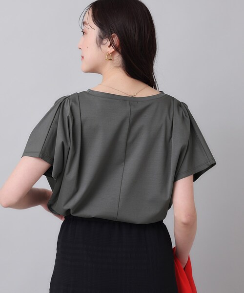UNTITLED（アンタイトル）の「◆【コットン100／8色展開】肩タックプルオーバー（Tシャツ/カットソー・レディース・チャコールグレー/ブラック/ピンク/ライトイエロー系/グリーン系/ライトグレー系9/ホワイト/パープル・48/44/04/02/00）」の21枚目の写真