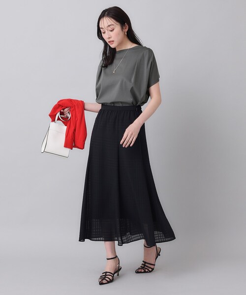 UNTITLED（アンタイトル）の「◆【コットン100／8色展開】肩タックプルオーバー（Tシャツ/カットソー・レディース・チャコールグレー/ブラック/ピンク/ライトイエロー系/グリーン系/ライトグレー系9/ホワイト/パープル・48/44/04/02/00）」の22枚目の写真