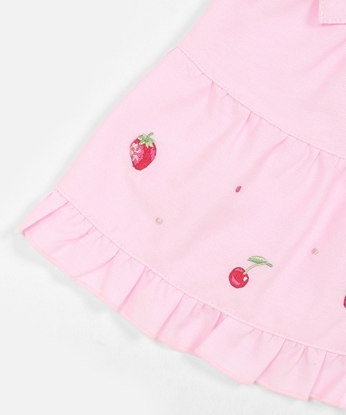 ウサギマスコットつきエプロンスカート＆半袖ロンパースセット