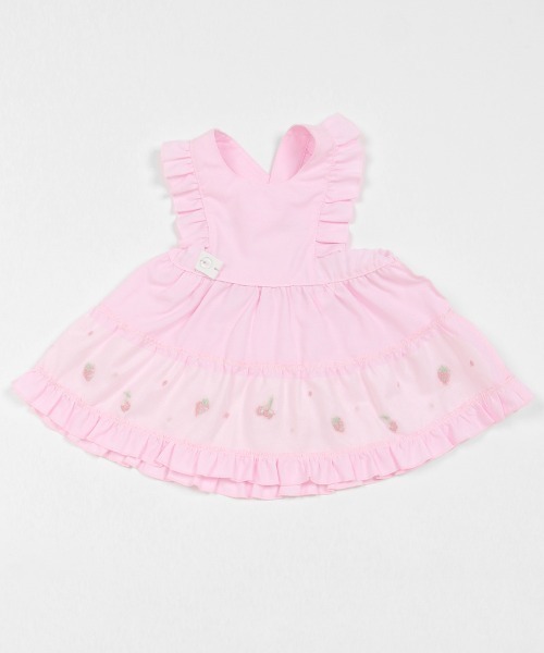 ウサギマスコットつきエプロンスカート＆半袖ロンパースセット