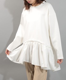 SETUP7 | 【SETUP7】異素材 長袖 フリルスウェット カットソー SCCH538(Tシャツ/カットソー)