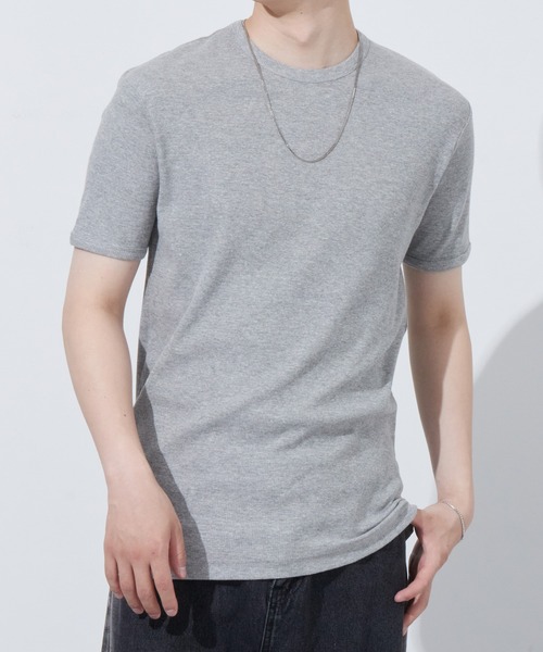 Anchor Smith(アンカー スミス)の「リラックステレコリブクルーネック半袖カットソー(Tシャツ/カットソー・メンズ・ブラック/レッド/ブルーグレー/グレー/カーキ/チャコール/ホワイト・LL/L/M)」の1枚目の写真