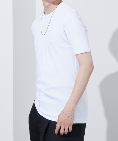 Anchor Smith(アンカー スミス)の「リラックステレコリブクルーネック半袖カットソー(Tシャツ/カットソー・メンズ・ブラック/レッド/ブルーグレー/グレー/カーキ/チャコール/ホワイト・LL/L/M)」の14枚目の写真