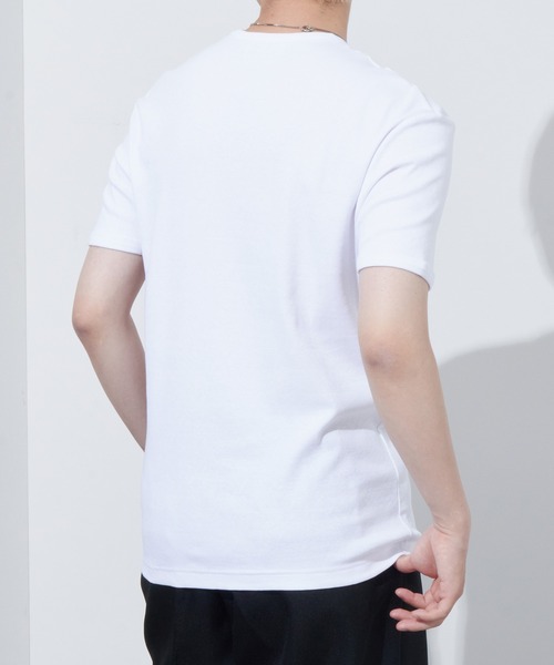 Anchor Smith(アンカー スミス)の「リラックステレコリブクルーネック半袖カットソー(Tシャツ/カットソー・メンズ・ブラック/レッド/ブルーグレー/グレー/カーキ/チャコール/ホワイト・LL/L/M)」の15枚目の写真