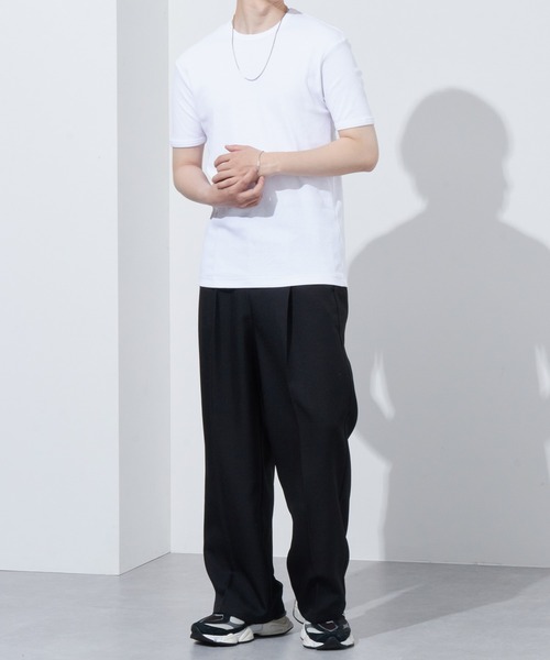 Anchor Smith(アンカー スミス)の「リラックステレコリブクルーネック半袖カットソー(Tシャツ/カットソー・メンズ・ブラック/レッド/ブルーグレー/グレー/カーキ/チャコール/ホワイト・LL/L/M)」の8枚目の写真