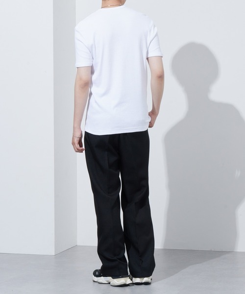 Anchor Smith(アンカー スミス)の「リラックステレコリブクルーネック半袖カットソー(Tシャツ/カットソー・メンズ・ブラック/レッド/ブルーグレー/グレー/カーキ/チャコール/ホワイト・LL/L/M)」の9枚目の写真