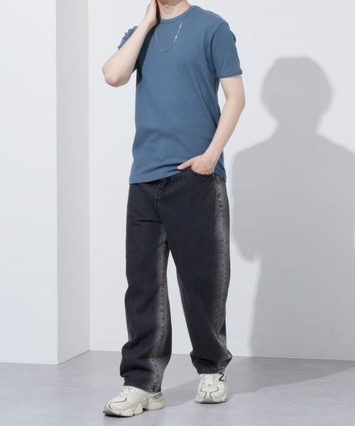 Anchor Smith(アンカー スミス)の「リラックステレコリブクルーネック半袖カットソー(Tシャツ/カットソー・メンズ・ブラック/レッド/ブルーグレー/グレー/カーキ/チャコール/ホワイト・LL/L/M)」の11枚目の写真