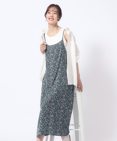 SHOO・LA・RUE（シューラルー）の「◆サテンプリントキャミワンピース（ワンピース・レディース・ブルー系その他2/ブラック系/ライトグレー系・02/03/04）」の3枚目の写真