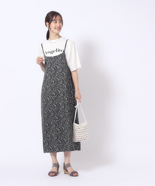 SHOO・LA・RUE（シューラルー）の「◆サテンプリントキャミワンピース（ワンピース・レディース・ブルー系その他2/ブラック系/ライトグレー系・02/03/04）」の9枚目の写真