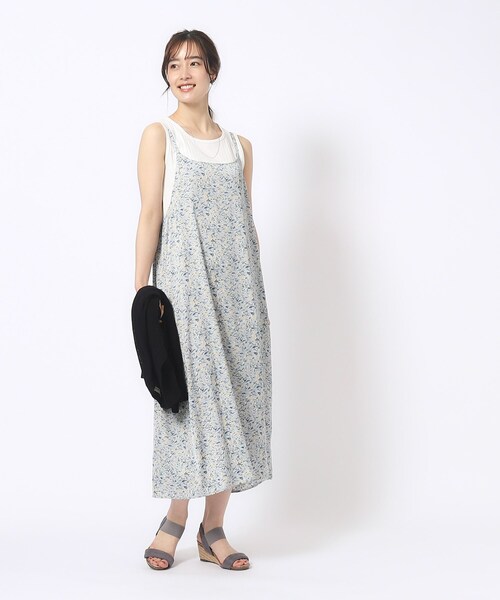 SHOO・LA・RUE（シューラルー）の「◆サテンプリントキャミワンピース（ワンピース・レディース・ブルー系その他2/ブラック系/ライトグレー系・02/03/04）」の19枚目の写真