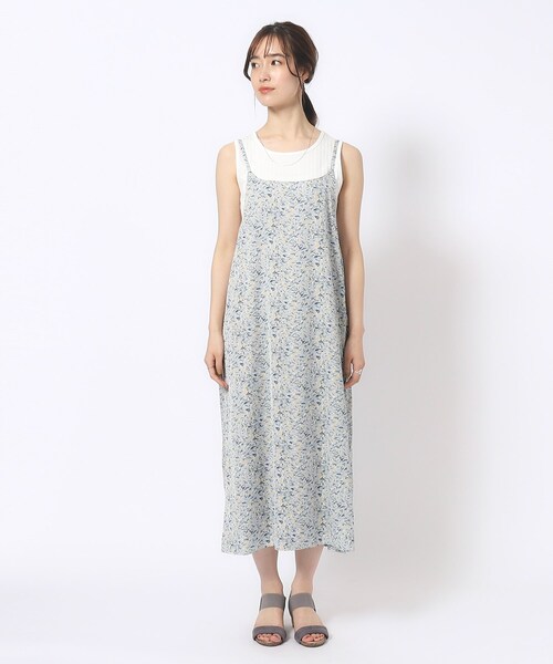 SHOO・LA・RUE（シューラルー）の「◆サテンプリントキャミワンピース（ワンピース・レディース・ブルー系その他2/ブラック系/ライトグレー系・02/03/04）」の15枚目の写真