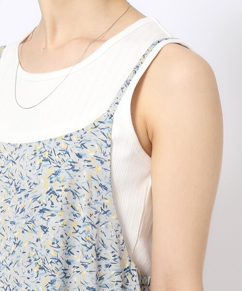 SHOO・LA・RUE（シューラルー）の「◆サテンプリントキャミワンピース（ワンピース・レディース・ブルー系その他2/ブラック系/ライトグレー系・02/03/04）」の11枚目の写真