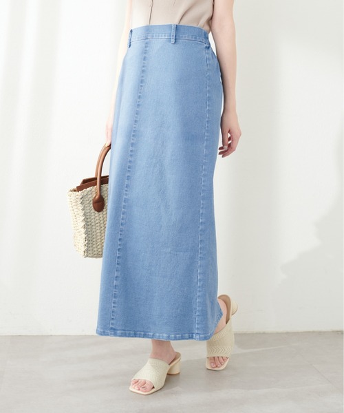 スリットスーパーストレッチスカート スーパーストレッチスリット付スカート（スカート）｜natural