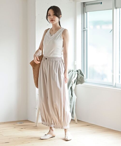 rps（アールピーエス）の「前後着用モチーフレーステレコタンクトップ（タンクトップ・レディース・オフホワイト/グレイッシュベージュ/ブラック・L/M）」の4枚目の写真