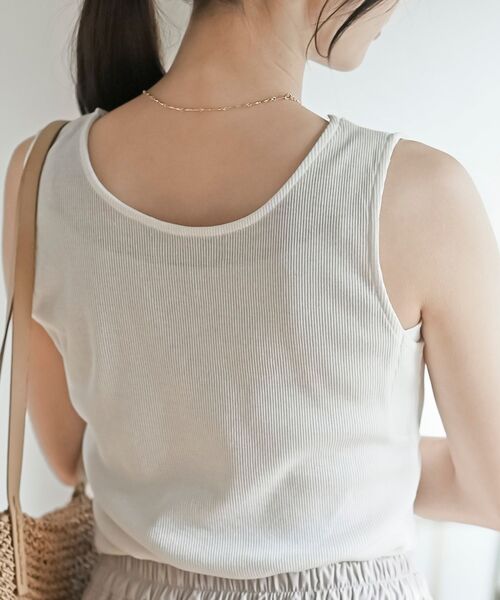 rps（アールピーエス）の「前後着用モチーフレーステレコタンクトップ（タンクトップ・レディース・オフホワイト/グレイッシュベージュ/ブラック・L/M）」の10枚目の写真