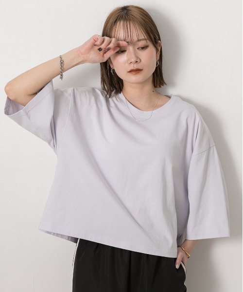セール】ワイドシルエット ショート丈Tシャツ（Tシャツ