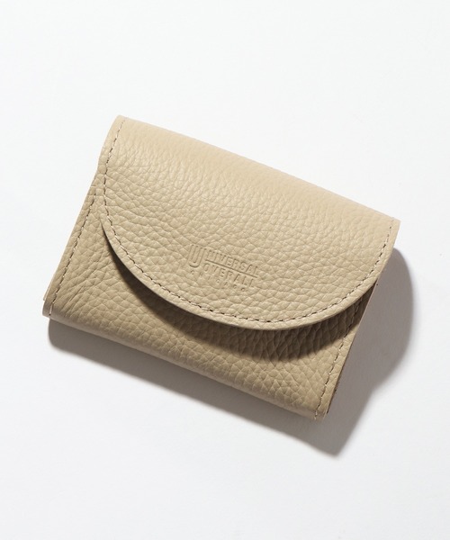 UNIVERSAL OVERALL（ユニバーサルオーバーオール）の「【UNIVERSAL OVERALL/ユニバーサルオーバーオール】シボレザーダブルフラップウォレット/ミニウォレット（財布・メンズ・ベージュ/オレンジ/グリーン/ブラック・FREE）」の3枚目の写真
