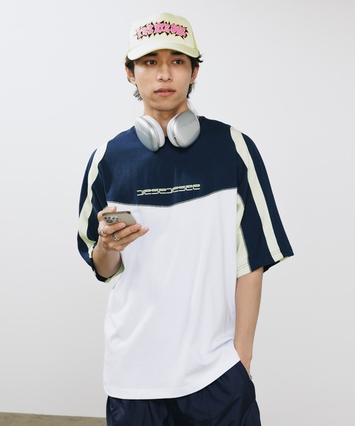 Tシャツ・カットソー YESEYESEE Cover Stitch Tee Black セール】yeseyesee/イエスアイシー Cover Stitch Tee ビック
