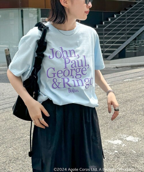 GOOD ROCK SPEED(グッドロックスピード)の「【GOOD ROCK SPEED/グッドロックスピード】THE BEATLES 半袖Tシャツ(Tシャツ/カットソー・レディース・サックスブルー/オフホワイト・FREE)」の7枚目の写真