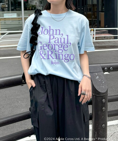 GOOD ROCK SPEED(グッドロックスピード)の「【GOOD ROCK SPEED/グッドロックスピード】THE BEATLES 半袖Tシャツ(Tシャツ/カットソー・レディース・サックスブルー/オフホワイト・FREE)」の12枚目の写真