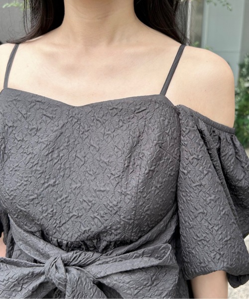 NOMAE（ノーマエ）の「キャミオフショルチュニック（シャツ/ブラウス・レディース・アイボリー/ブラック/グレー・FREE）」の18枚目の写真