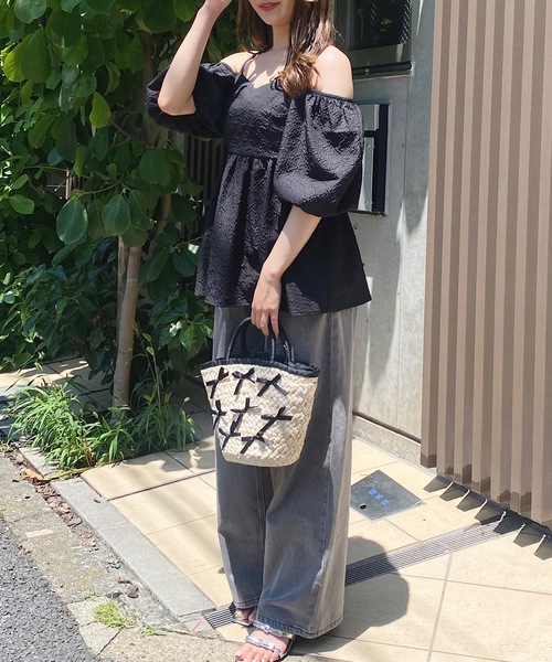 NOMAE（ノーマエ）の「キャミオフショルチュニック（シャツ/ブラウス・レディース・アイボリー/ブラック/グレー・FREE）」の15枚目の写真