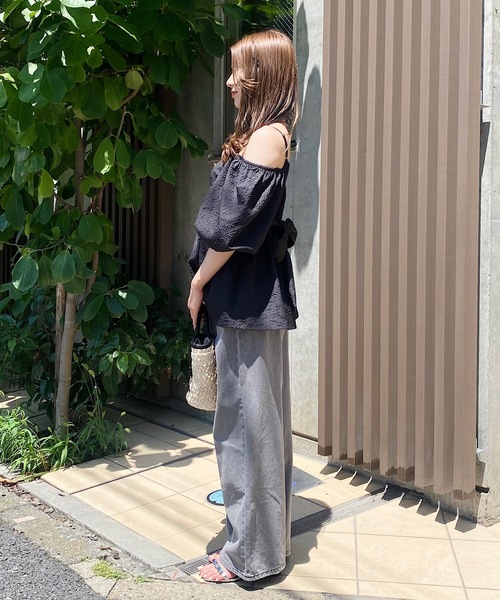 NOMAE ワンピース デニムオフショルシャツチュニック : ZOZOTOWN
