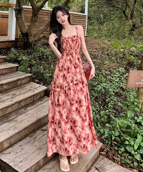 【セール】フローラルキャミロングワンピース（ワンピース）｜LUGG NAGG（ラグナグ）