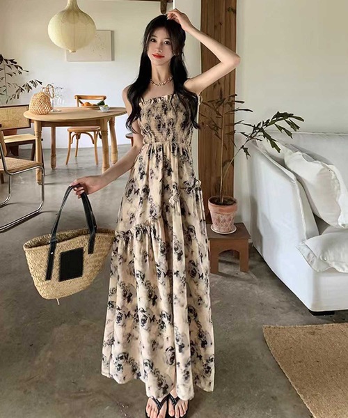 【セール】フローラルキャミロングワンピース（ワンピース）｜LUGG NAGG（ラグナグ）